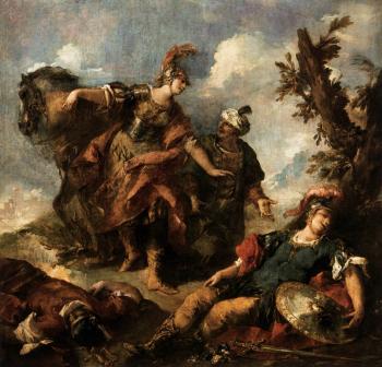 Gianantonio Guardi : Herminia and Vafrino Find the Wounded Tancred